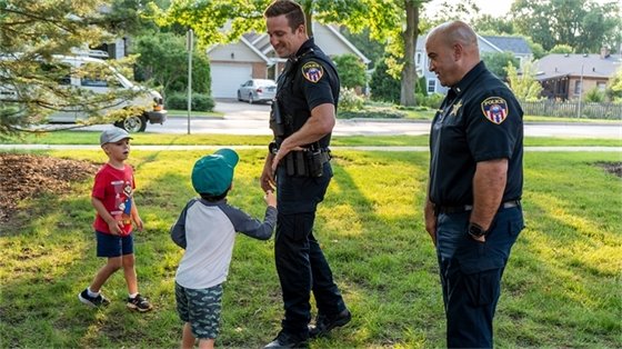 Police Officers with Kids