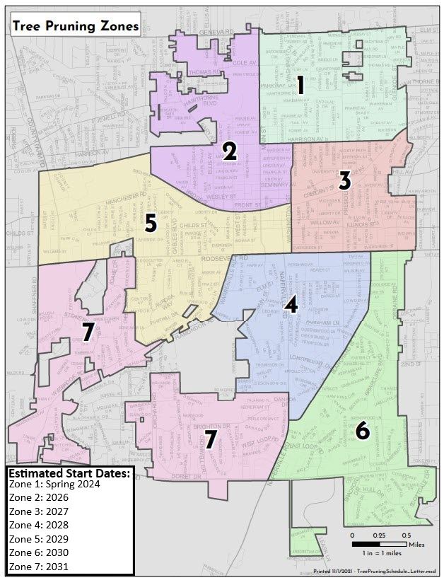 Tree Pruning Zones Map