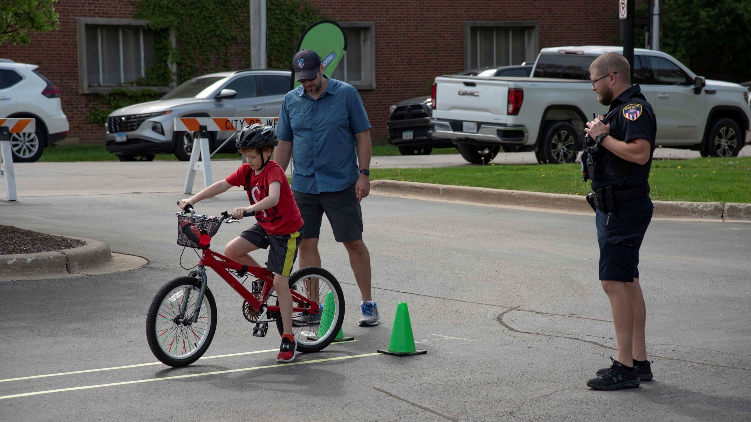 Kids riding bikes