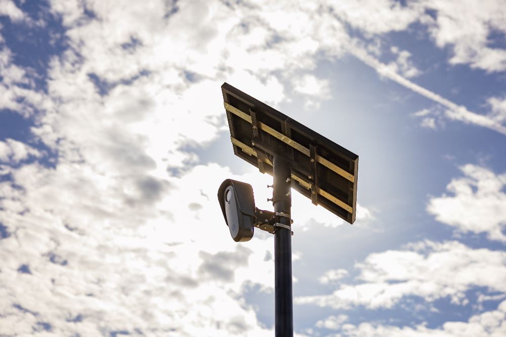 Flock camera sky with solar power