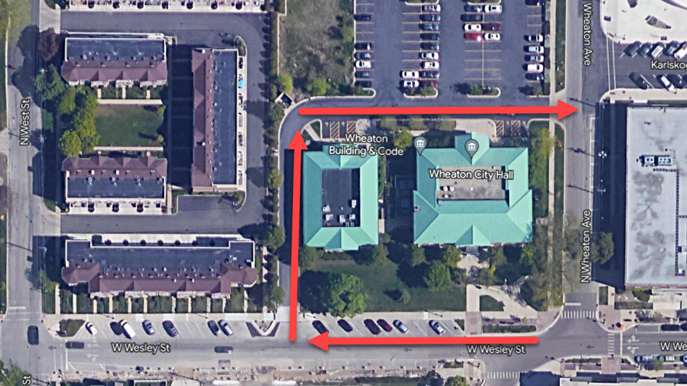 Parking lot traffic pattern