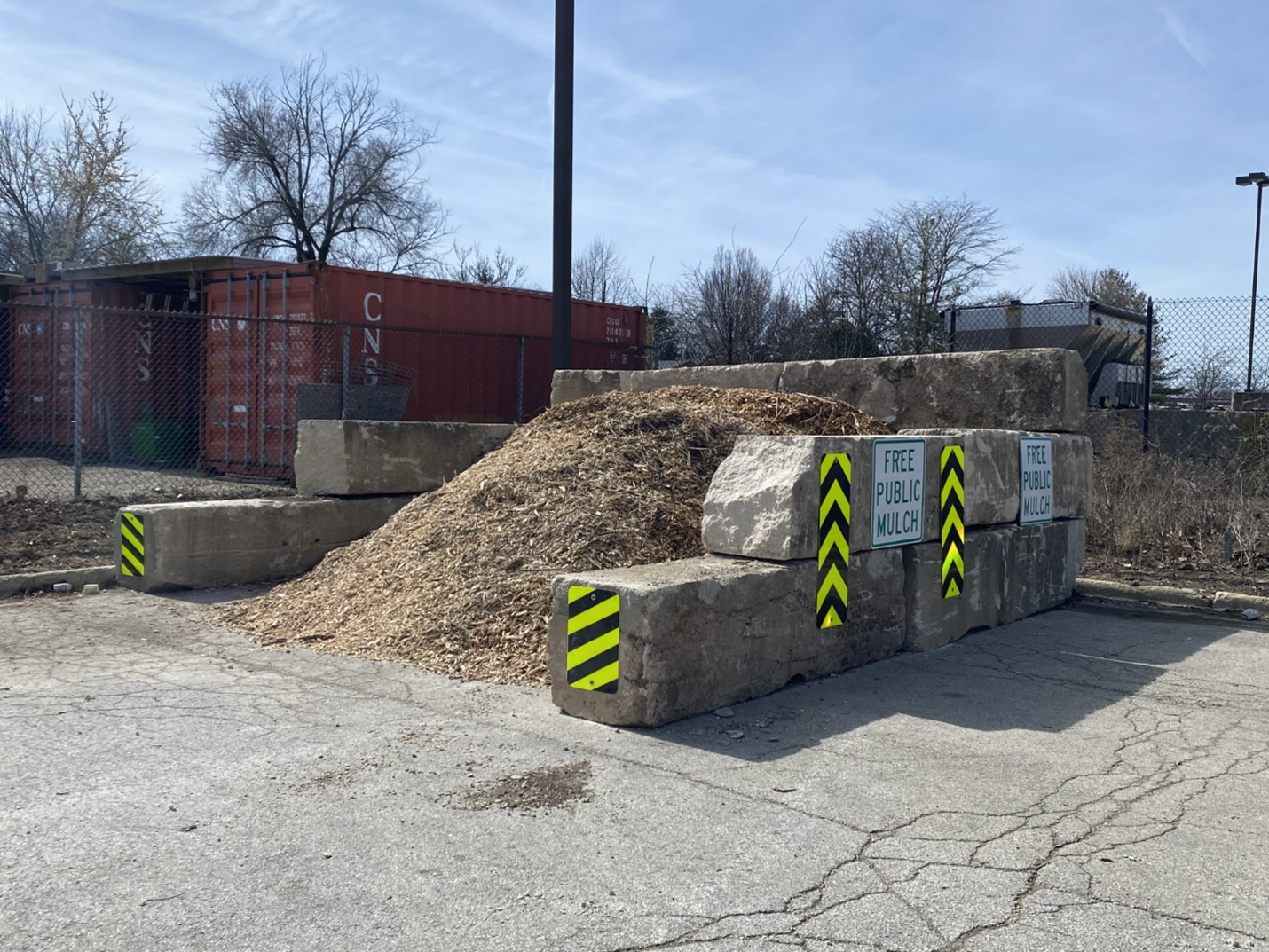 Wood Chip Pile at Public Works Facility